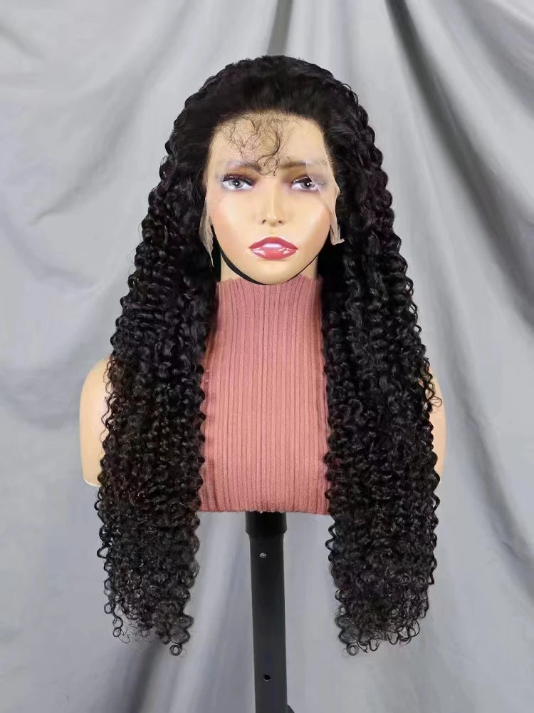 Letsfly 1 Pcs Free Shipping 13x4 Lace Frontal Wigs 180% 10A Grade Afro Natural Color Wigs Virgin 100%Human Hair Wig 16-30inch-11