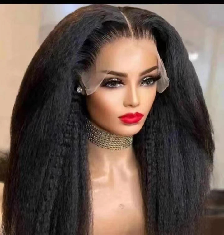 Letsfly 1 Pcs Free Shipping 13x4 Lace Frontal Wigs 180% 10A Grade Afro Natural Color Wigs Virgin 100%Human Hair Wig 16-30inch-8