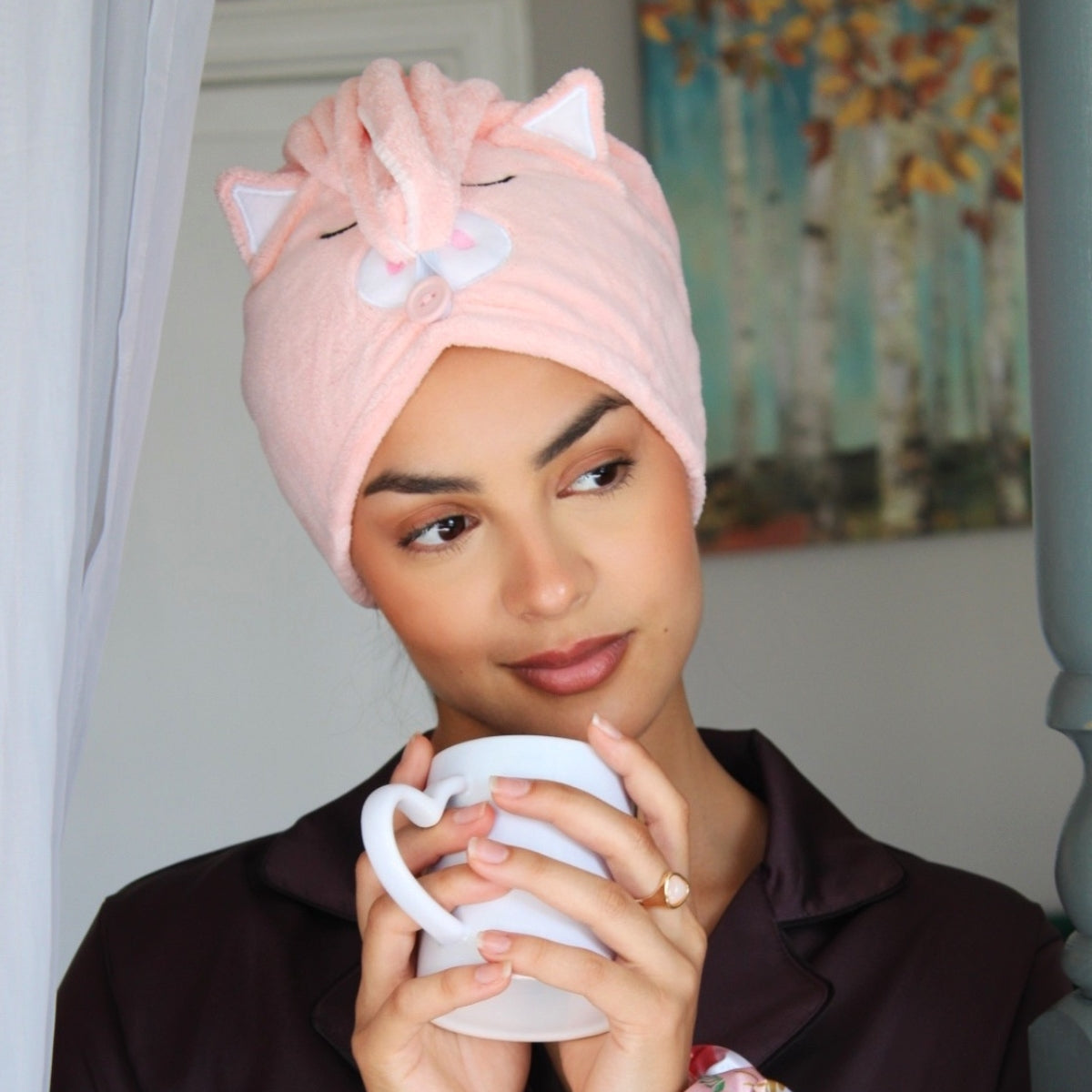 Novelty Hair Towel Wrap, Piggy