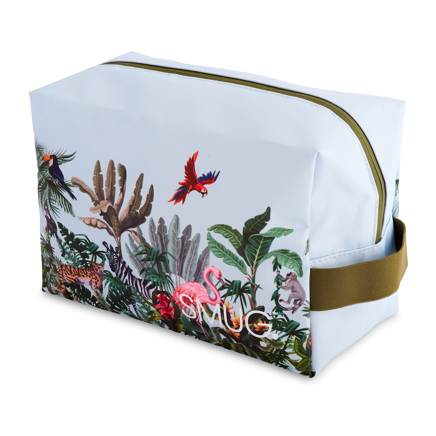 Contoured & Satin Sleep Mask Double Pack & Wash Bag Set- Jungle