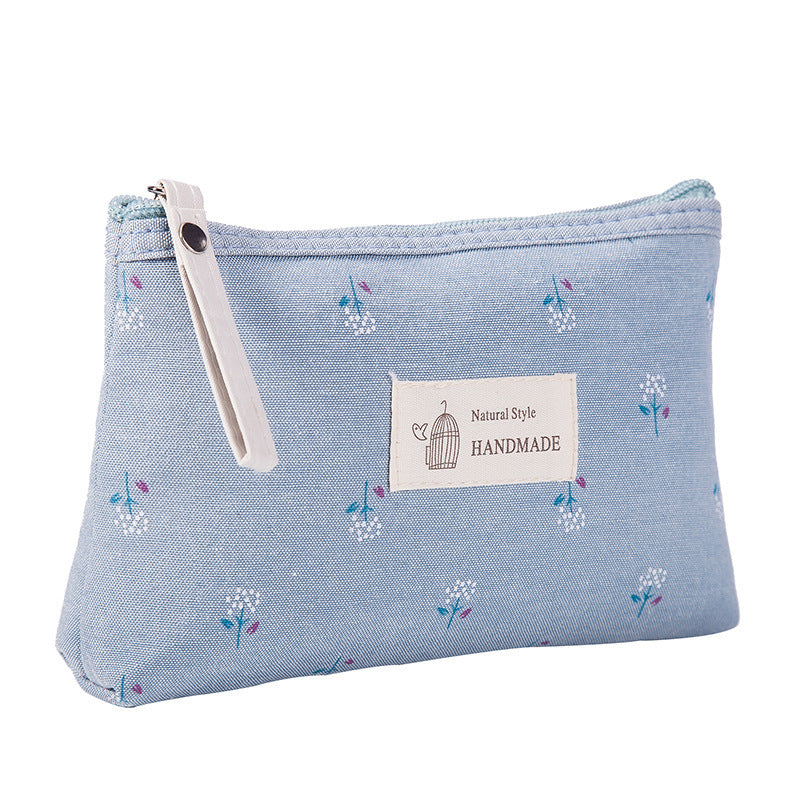 Canvas waterproof cosmetic bag