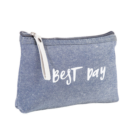 Canvas waterproof cosmetic bag