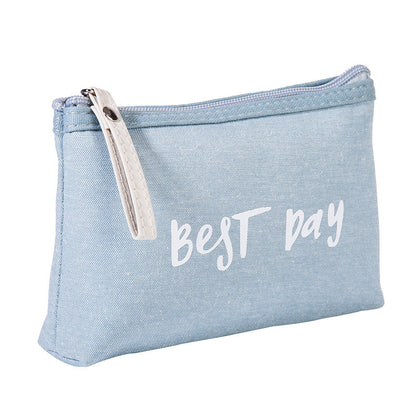 Canvas waterproof cosmetic bag