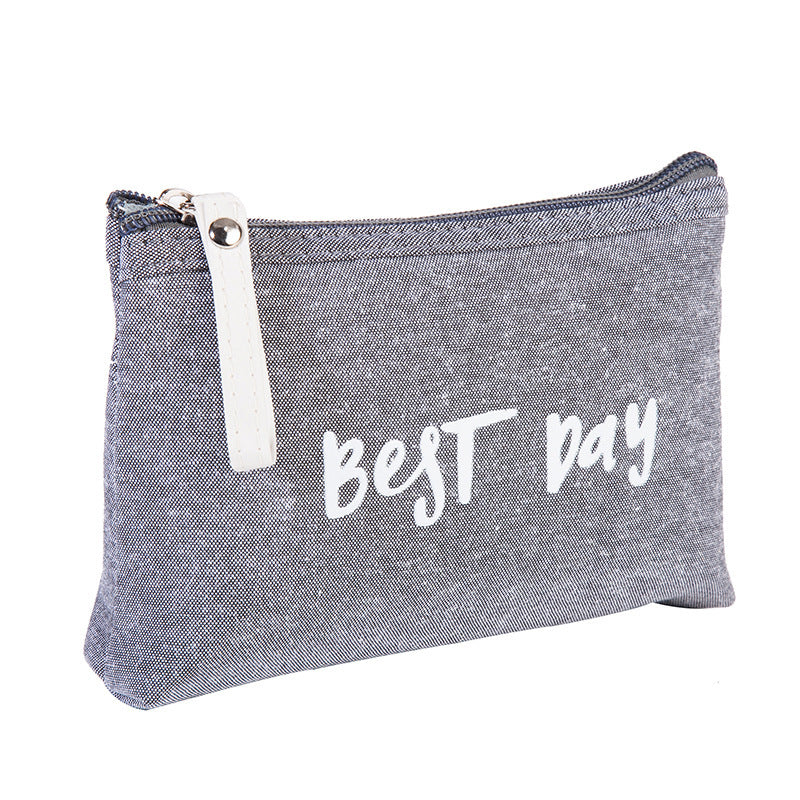 Canvas waterproof cosmetic bag