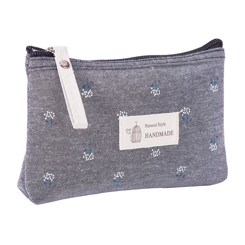 Canvas waterproof cosmetic bag