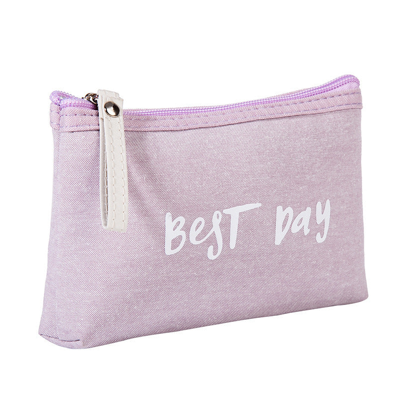 Canvas waterproof cosmetic bag