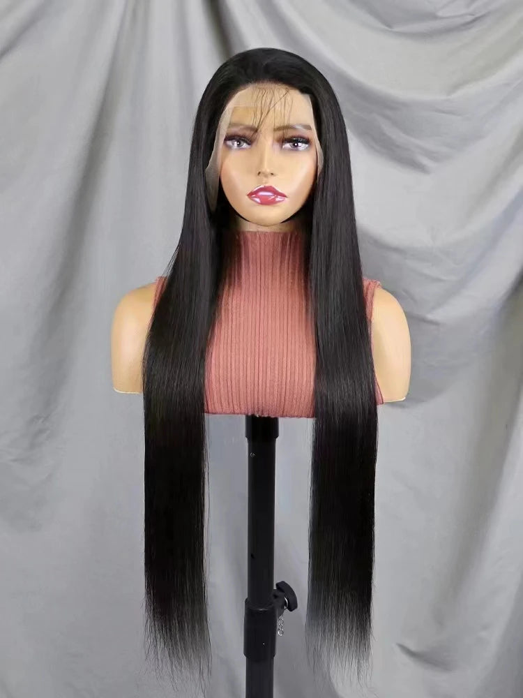Letsfly 1 Pcs Free Shipping 13x4 Lace Frontal Wigs 180% 10A Grade Afro Natural Color Wigs Virgin 100%Human Hair Wig 16-30inch-12