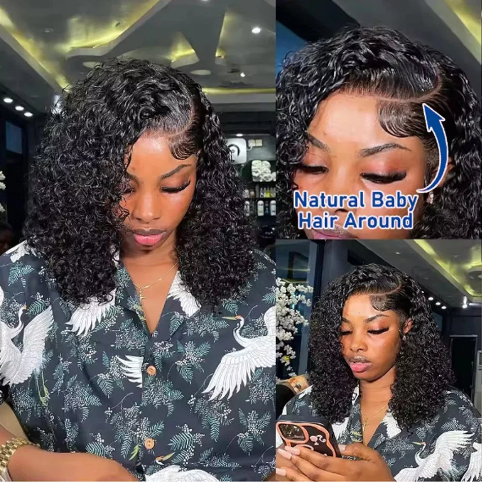 Glueless Wigs Human Hair Wear And Go kinky Curly Brazilian Hair Plucked Precut 13X4 Lace Closure Deep Curls Wigs For Black Women
