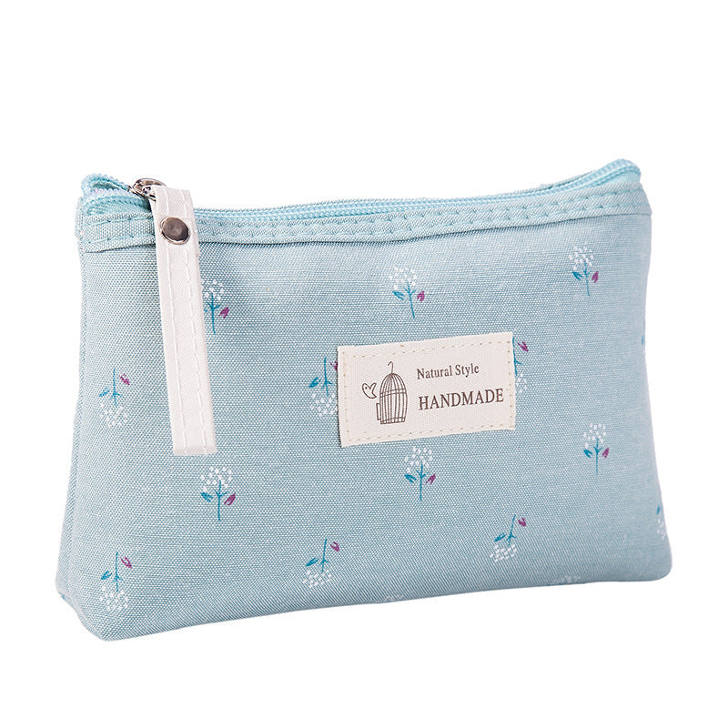 Canvas waterproof cosmetic bag