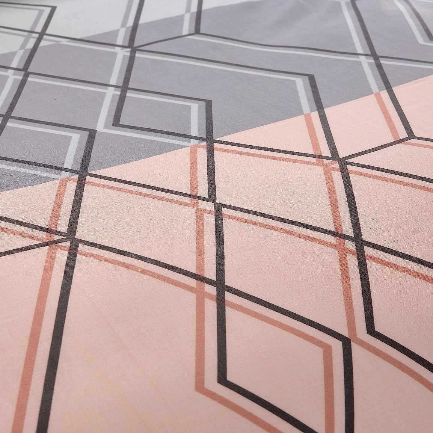 Havanna Geo Reversible Luxury Cotton Blend Duvet Cover Set with Pillowcases in Pink and Teal Single Double King by OLIVIA ROCCO