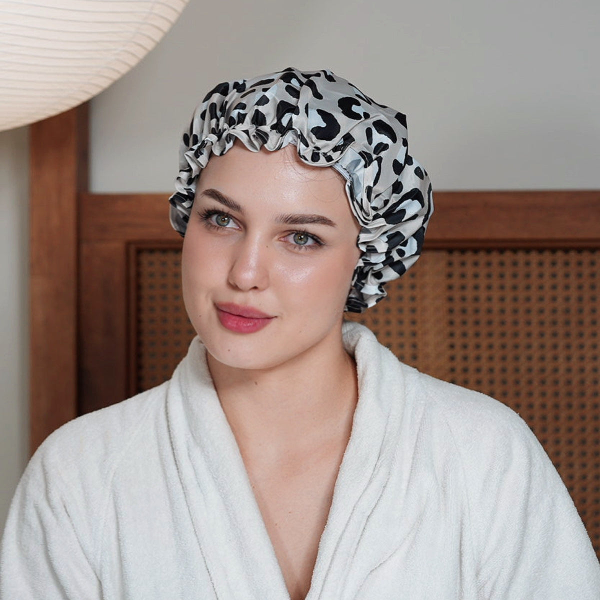 Shower Cap - Grey Leopard Print