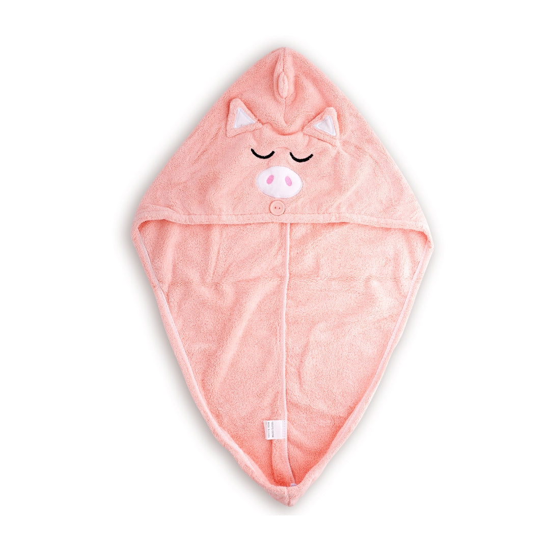 Novelty Hair Towel Wrap, Piggy